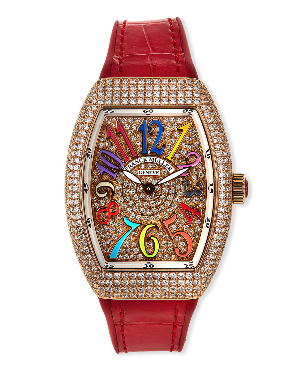 Lady Vanguard Diamond Watch with Embossed Rubber Strap
